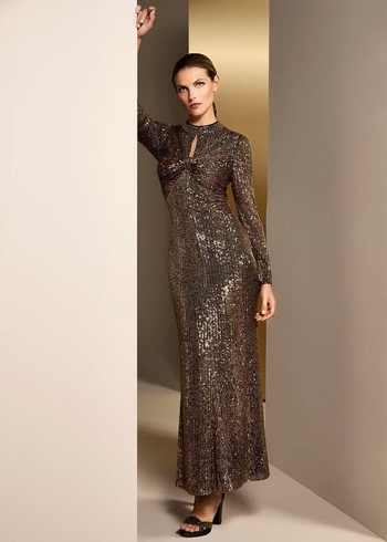 Phase Eight Renila Sequin Long Sleeved Dress Multicolor Australia | KN7524398